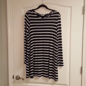 Pinc Navy and White Striped Tunic Top